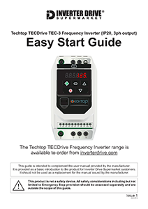 Techtop TECDrive TEC-3 Easy Start Guide (IP20)